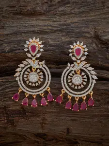 Kushal's Fashion Jewellery Green Rhodium Gold-Embellished Bridal Party Zircon Pendant Set