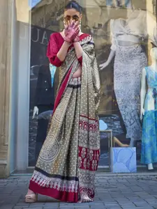 Anouk Bandhani Printed Pure Crepe Saree