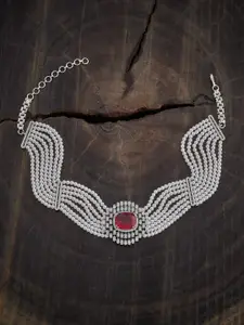 Kushal's Fashion Jewellery Copper Rhodium-Plated Necklace