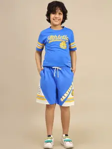 Kids Ville Boys Garfield Printed Round Neck T-shirt With Shorts