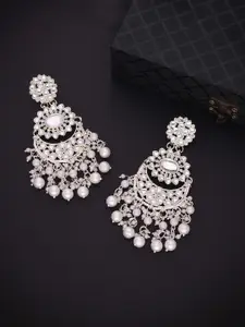 Lyriss  Gold Plated Artificial Beads Crescent Shaped Chandbalis