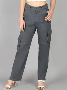 DressBerry Women Comfort Straight Fit High-Rise Light Fade Acid Wash Stretchable Jeans