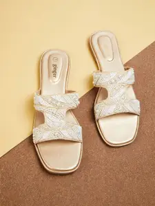 Ginger by Lifestyle Women Embellished Open Toe Flats