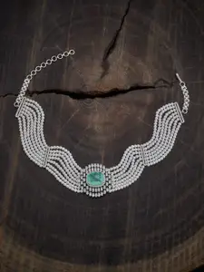 Kushal's Fashion Jewellery Copper Rhodium-Plated Necklace