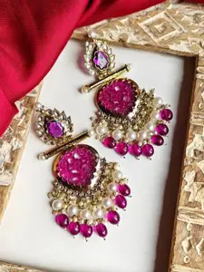 Anouk Gold Plated Artificial Beaded Contemporary Drop Earrings