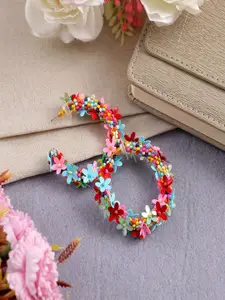 Sangria Gold Plated Artificial Beaded Half Hoop Earrings