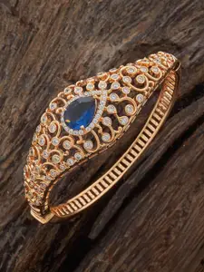 Kushal's Fashion Jewellery Sapphire Gold-Plated Party Zircon Kada