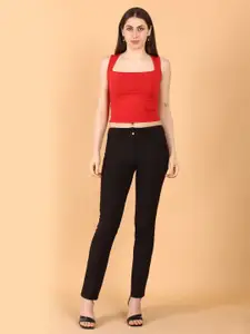 SIGHTBOMB Square Neck Fitted Crop Top