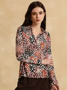 Kazo Women Animal Opaque Printed Party Shirt