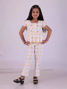 BAESD Girls Checked Peplum Top With Capris