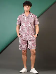 V-Mart Printed Shirt & Shorts Co-Ord Set