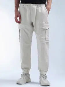 Flying Machine Men Mid Rise Relaxed Fit Cargo Joggers