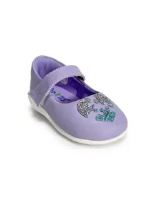 KazarMax Girls KazarMax Hopits Lavender with Glitter Heart Mary Jane Shoes Ballerina Flat