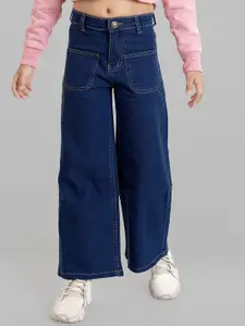 ADBUCKS Girls Wide Leg Mid-Rise Stretchable Jeans