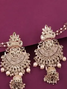 Anouk Gold Plated Artificial Beaded Dome shaped jhumkas