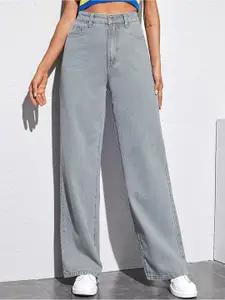 DressBerry Women Comfort Straight Fit High-Rise Light Fade Acid Wash Stretchable Jeans