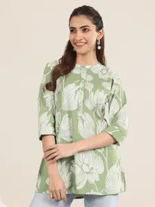 Libas Women Floral Printed Boat Neck Kurti