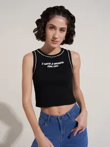 People Women Monochrome Slim Fit T-shirt