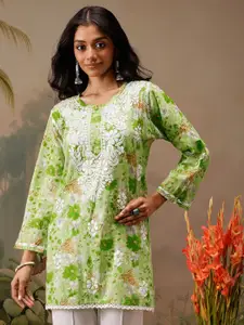 ADA Women Floral Embroidered Thread Work Thread Work Kurti