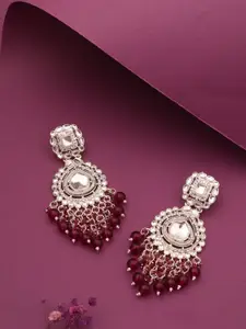 Anouk Gold-Plated Artificial Beads Beaded Contemporary Shaped Jhumkas