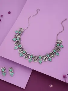 Anouk Gold-Plated American Diamond Studded Necklace And Earrings