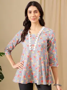KALINI Floral Print Cotton Top