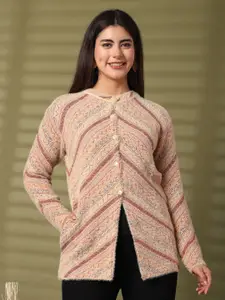 all about you Women  Knitted Front Open  Woollen Longline Top