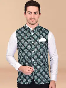 Moda Rapido Men Printed Nehru Jacket