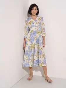 AKKRITI BY PANTALOONS Floral Print A-Line Midi Dress