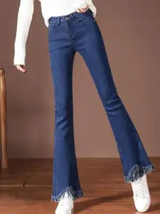 StyleCast Women Mid-Rise Bootcut Frayed Denim Jeans