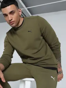 Puma Brand Logo Printed Pure Cotton Long Sleeve Crew-Neck Sweatshirt