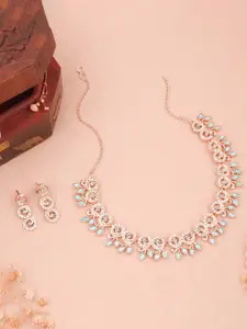 Anouk Gold-Plated American Diamond Studded Necklace And Earrings