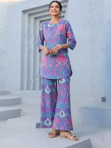 JISORA Printed Pure Cotton Top & Trouser