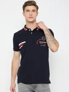 Duke Men Typography Printed Polo Collar Cotton Slim Fit T-shirt
