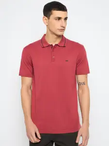 Duke Men Solid Polo Collar Cotton T-shirt