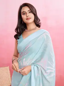 Kalini Floral Printed Saree and Unstitched Printed  Blouse