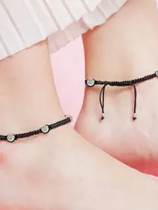 VAMA Set Of 2 Sterling Silver-Plated Anklet