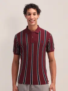 U.S. Polo Assn. Men Striped Polo Collar Cotton Slim Fit T-shirt