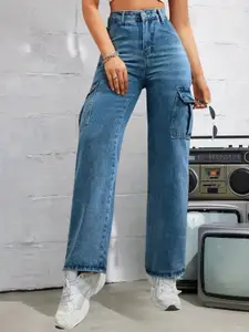 DressBerry Women Comfort Straight Fit High-Rise Light Fade Acid Wash Stretchable Jeans