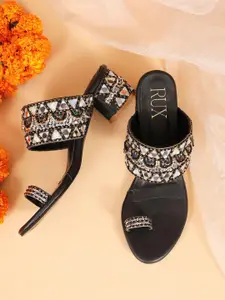 RUXBYPAYAL Embellished Block Sandals