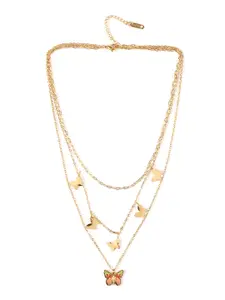 DressBerry Women Layered Chain with Butterfly Pendant