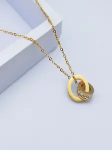 DressBerry Circular Shaped Stone Studed Pendant Chain