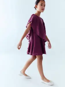 Mango Kids Girls Ruffled Pure Cotton Mini Dress