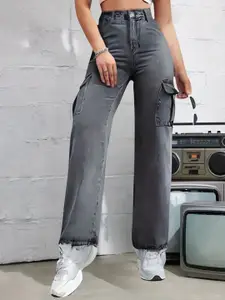 DressBerry Women Comfort Straight Fit High-Rise Light Fade Acid Wash Stretchable Jeans