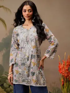 ADA Ethnic Motifs Embroidered Chikankari Chikankari Kurti