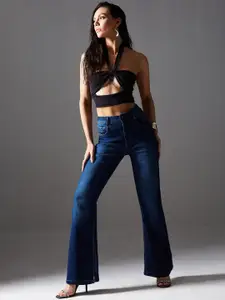 Miss Chase Women Bootcut Light Fade Stretchable Jeans