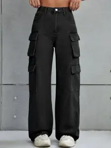 DressBerry Women Comfort Wide Leg High-Rise Light Fade Acid Wash Stretchable Jeans