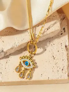DressBerry Stone Studed Layered Pendant Chain