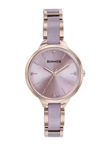 Sonata Women Dial & Stainless Steel Bracelet Style Straps Analogue Watch 87065KD03