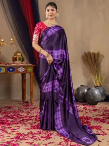 Mitera Tie and Dye Satin Designer Block Print Saree
